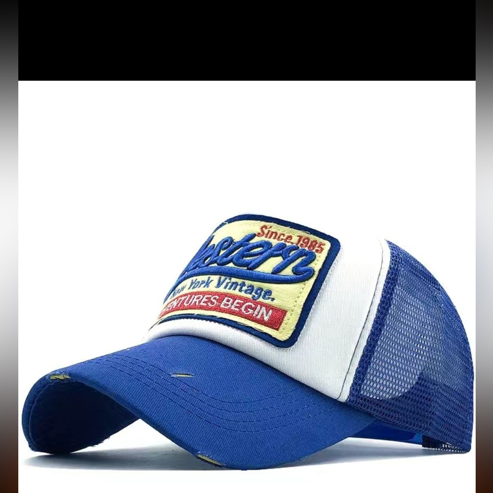 COPY - NEW BLUE WESTERN TRUCKER HAT